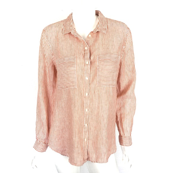 Boden Tops - Boden Linen Button Down Shirt Size 10 Striped
